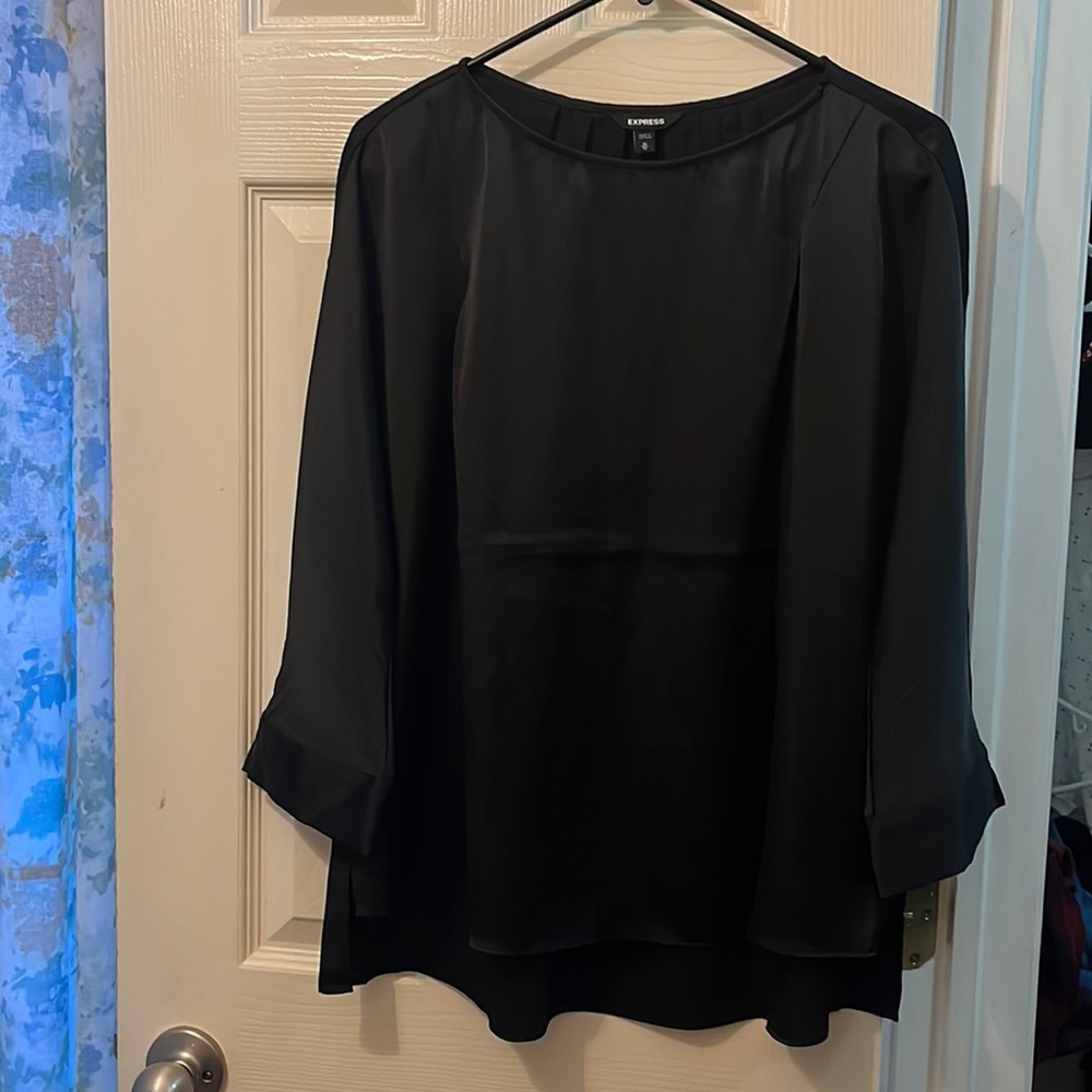 Express black silk blouse size Medium, half sleeve